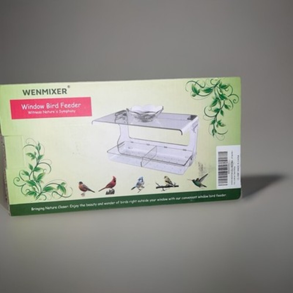 WENMIXER Clear Plastic Window Bird Feeder, Easy Clean, Strong Suction Cups